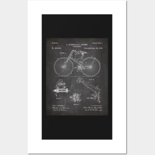 Cycling Patent - Bicycle Art - Black Chalkboard Posters and Art